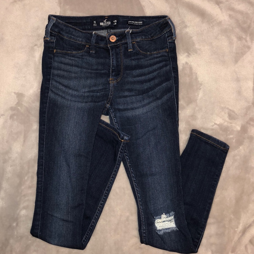 Hollister Ripped Skinny Blue Jeans